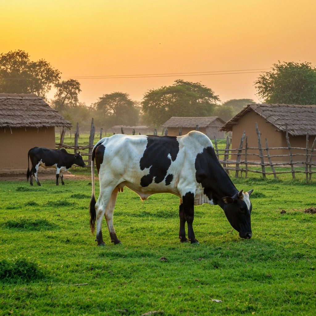 Happy cows grazing in natural pastures